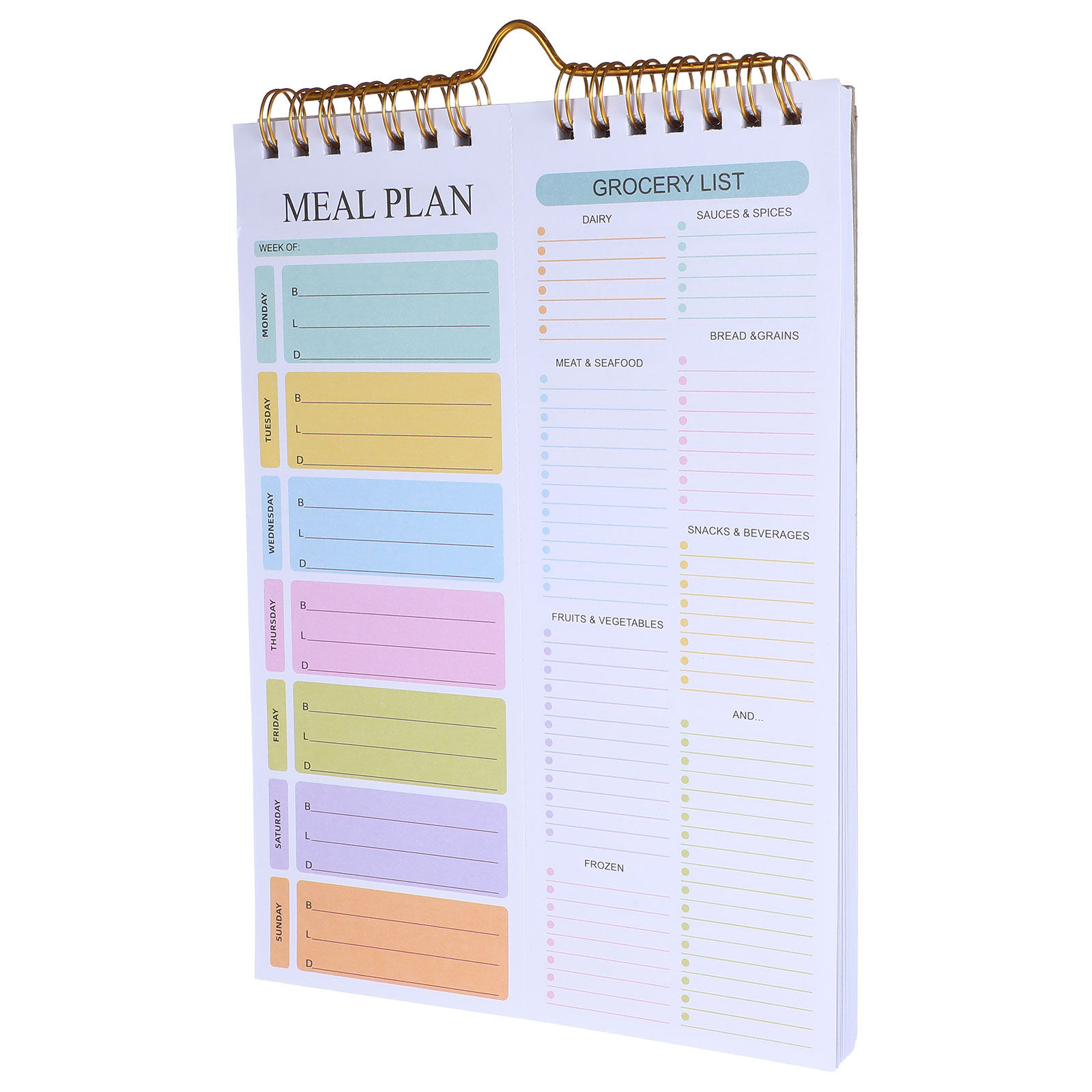 Meal Prep Grocery List - Weekly Meal Planner Notebook A5 Spiral