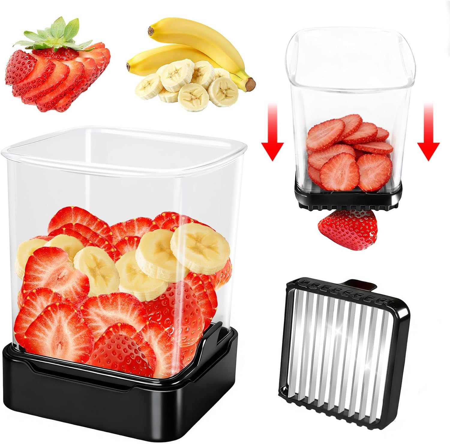 Meal Prep Egg - Fruit Slicer Cup for Strawberry, Banana,
