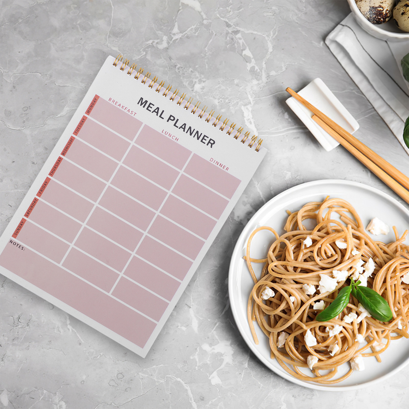 Meal Prep Grocery List - Weekly Meal Planner Notebook Spiral Bound