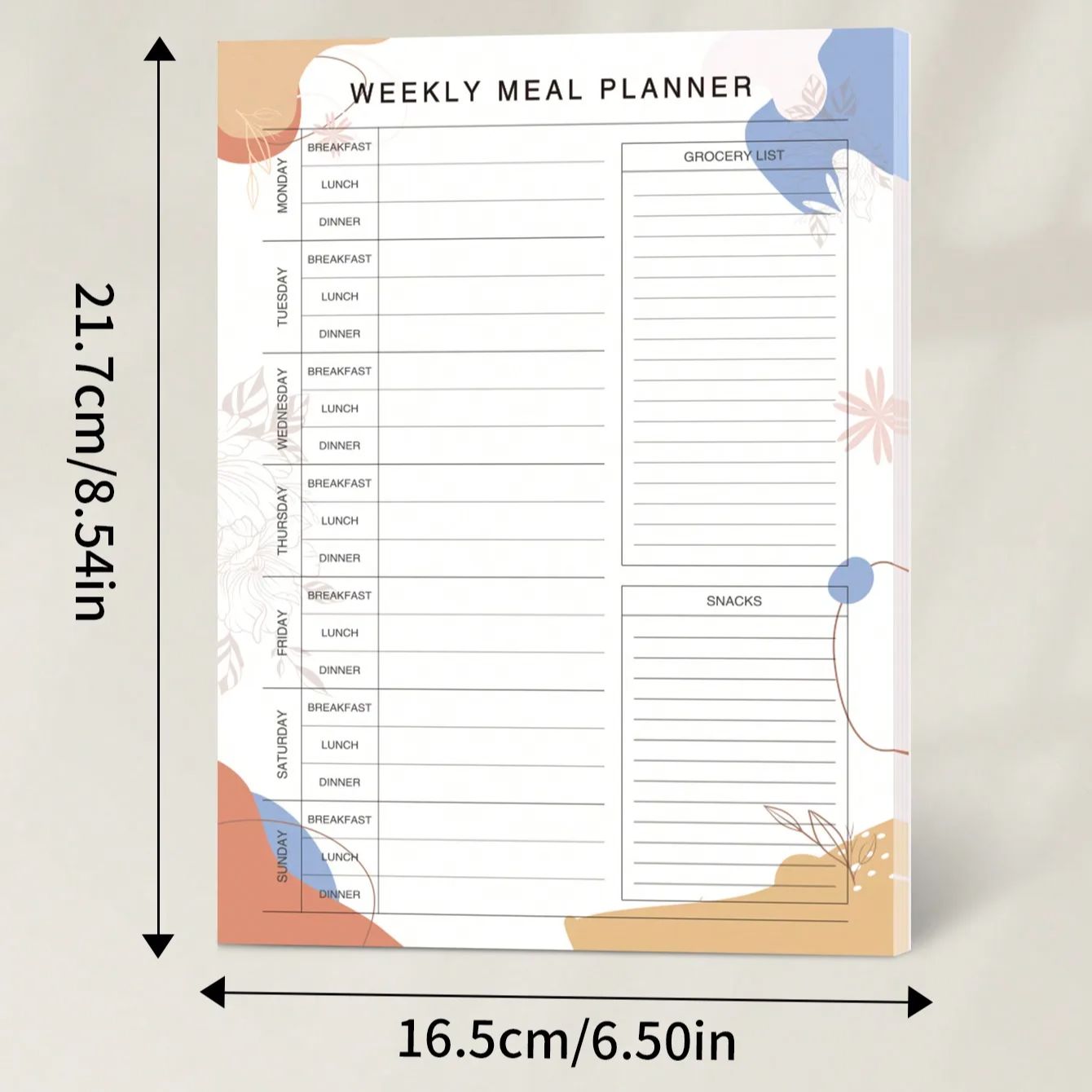 Meal Prep Book - Magnetic Weekly Meal Planner Pad for