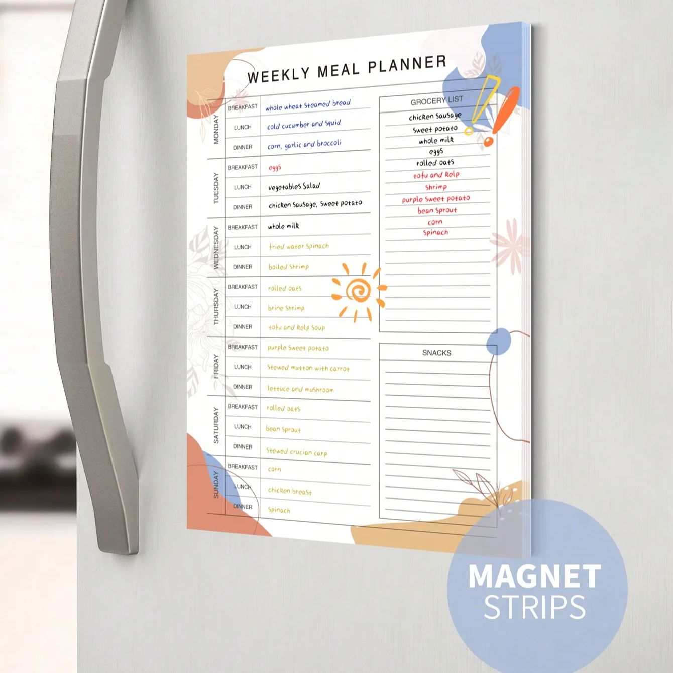 Magnetic Weekly Meal Planner P – обзор и цена Meal Prep Book