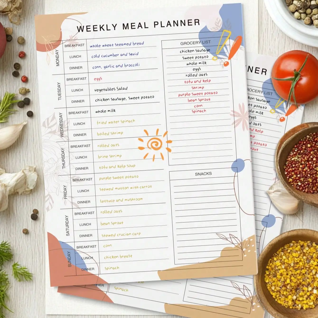 Magnetic Weekly Meal Planner P – обзор и цена Meal Prep Book