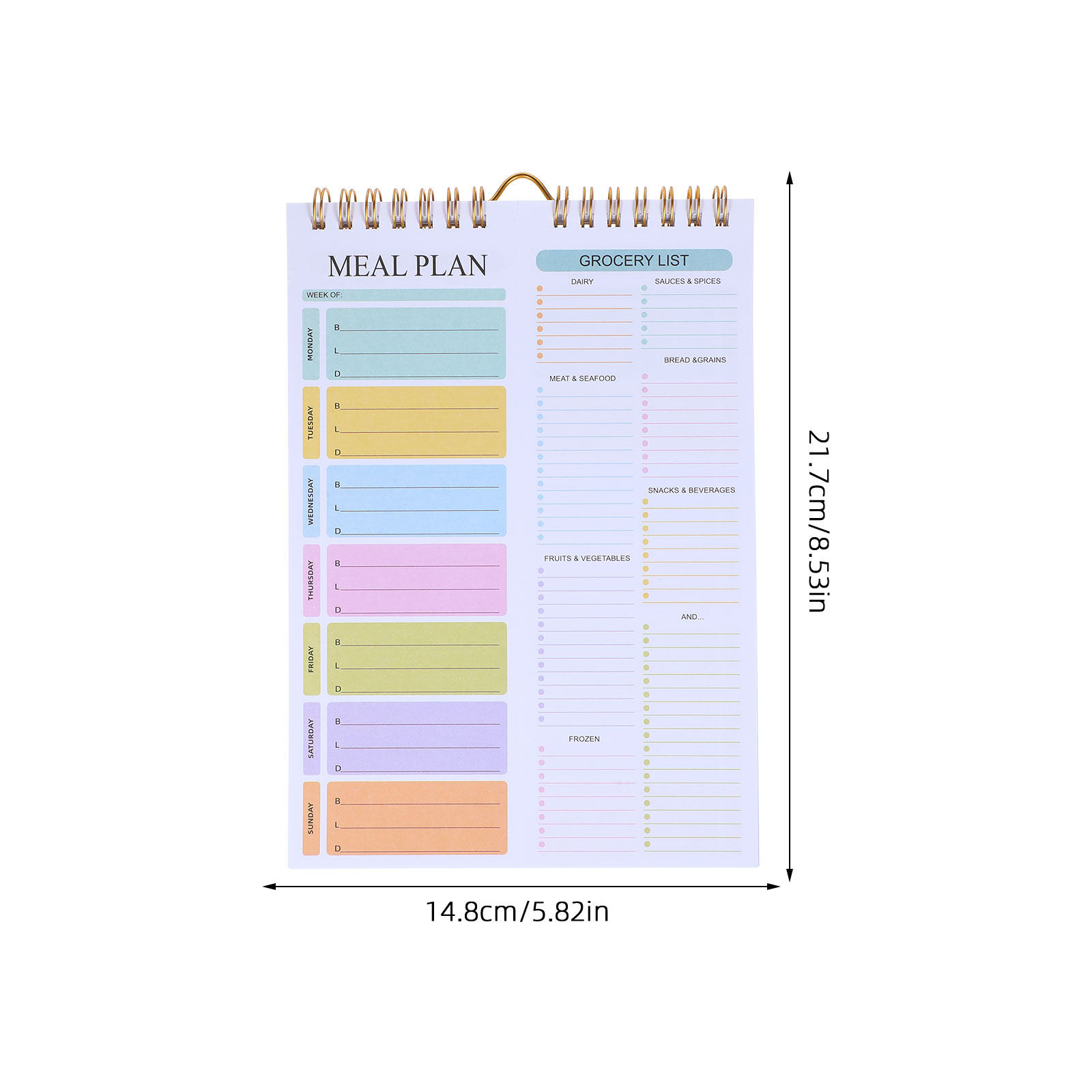A5 Spiral Weekly Meal Planner  – обзор и цена Meal Prep Grocery List