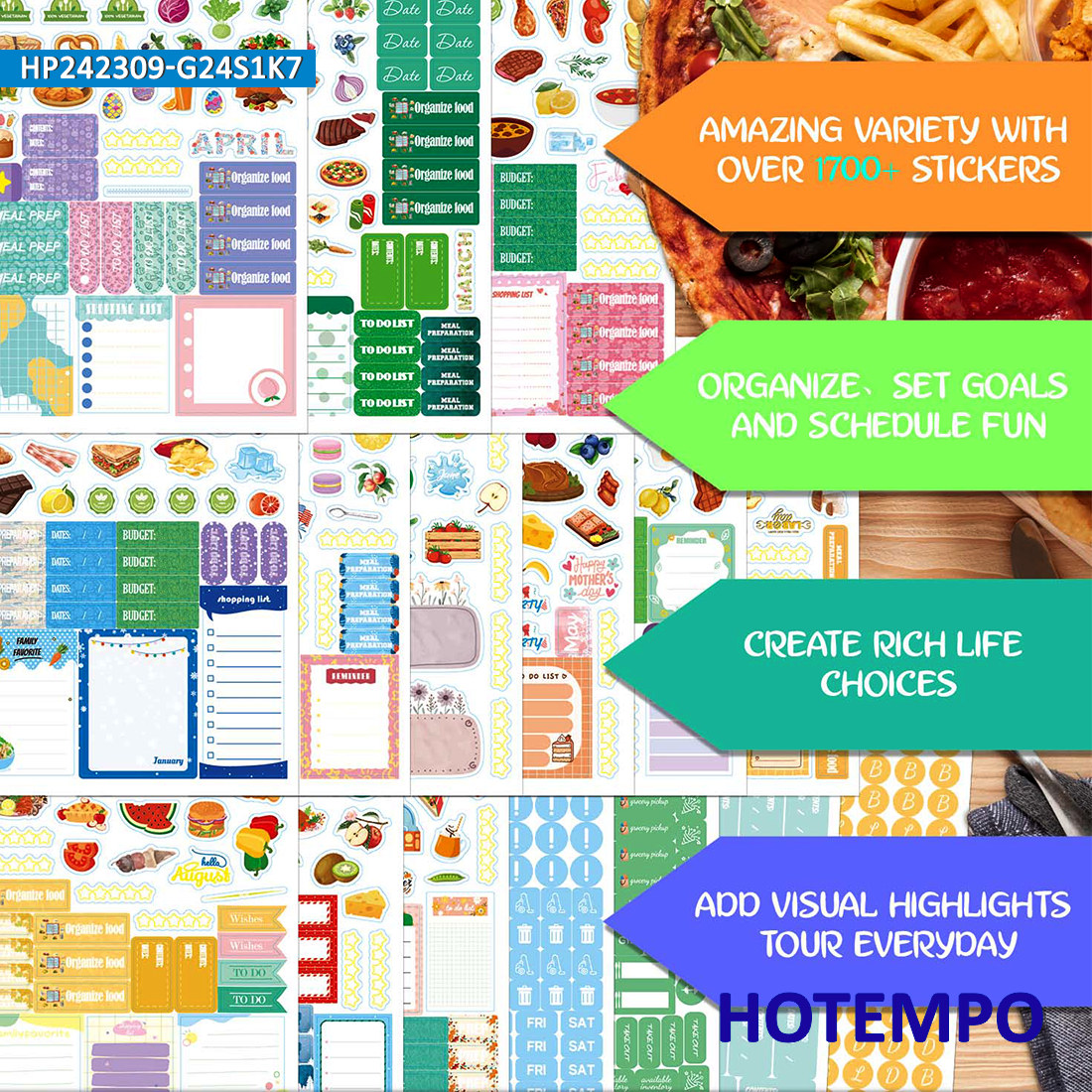 1700PCS Planning Stickers Book – обзор и цена Meal Prep Book