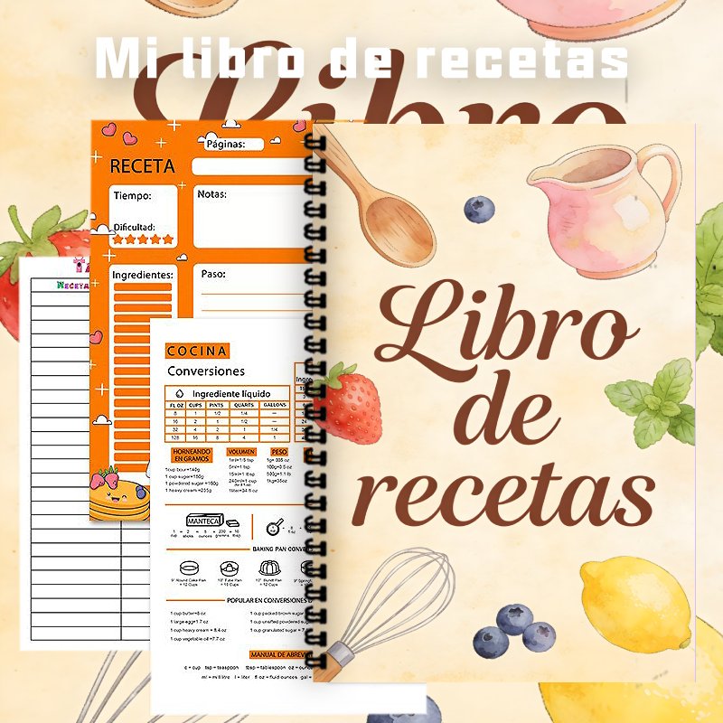 A5 Paper Spanish Recipe Book,  – обзор и цена Meal Prep Book