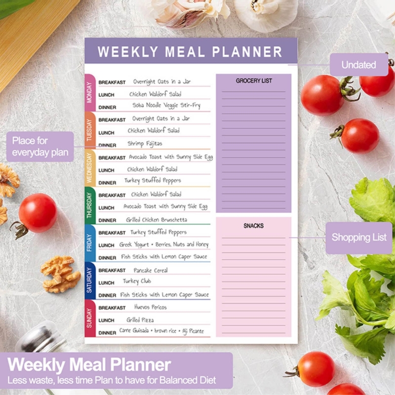 Diet Tracking Journal Notepad  – обзор и цена Meal Prep Book